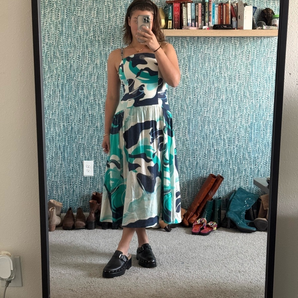 Cristian‎ Lacroix Abstract Print Midi Dress
